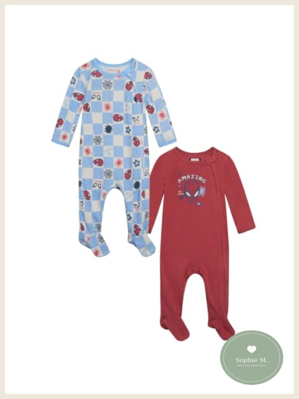 Marvel Spider-Man Baby 2 Pack Zip Up Sleep N' Plays 0-24M